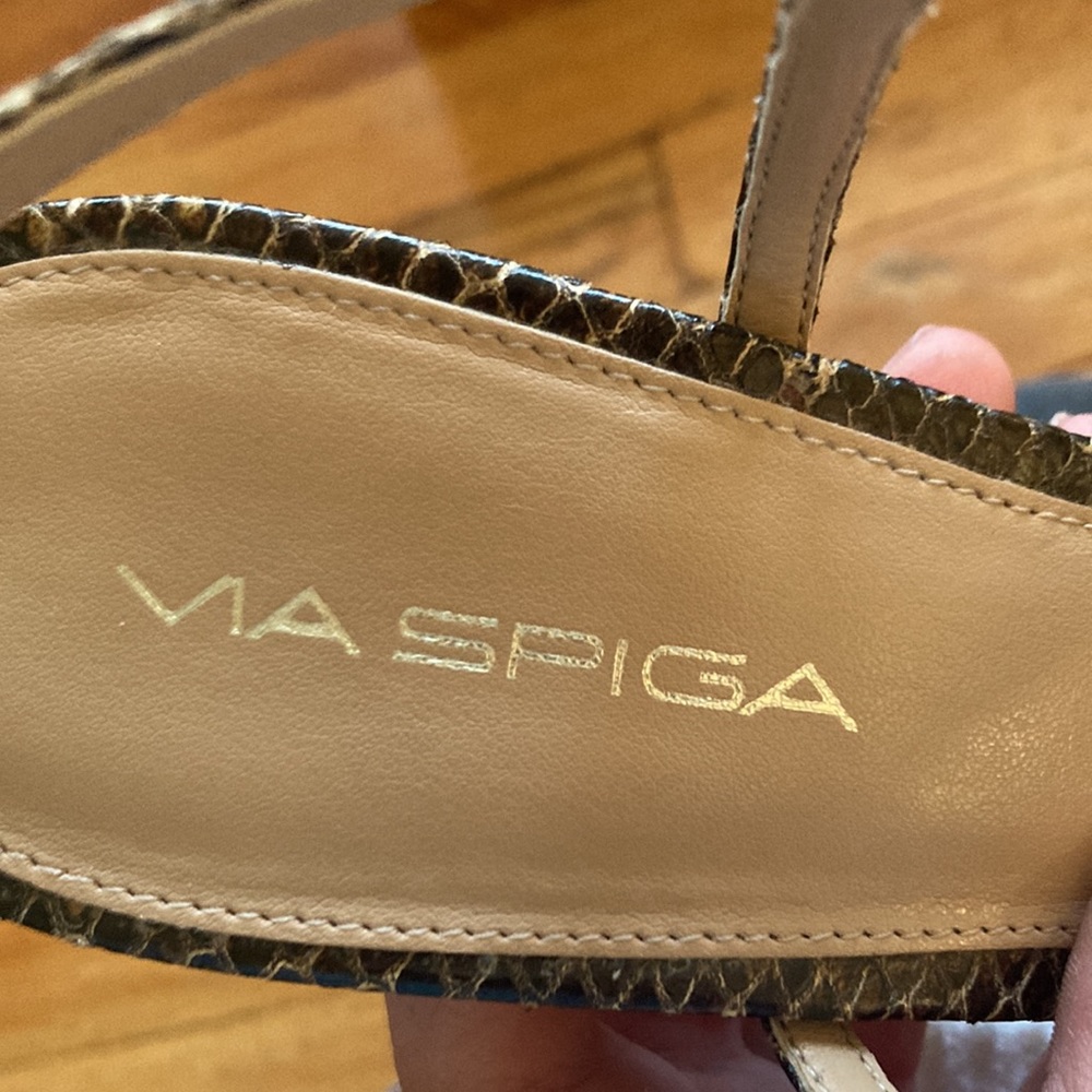 Via Spiga Natural Python Strap Sandal Heels - image 7
